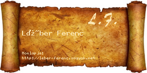 Léber Ferenc névjegykártya